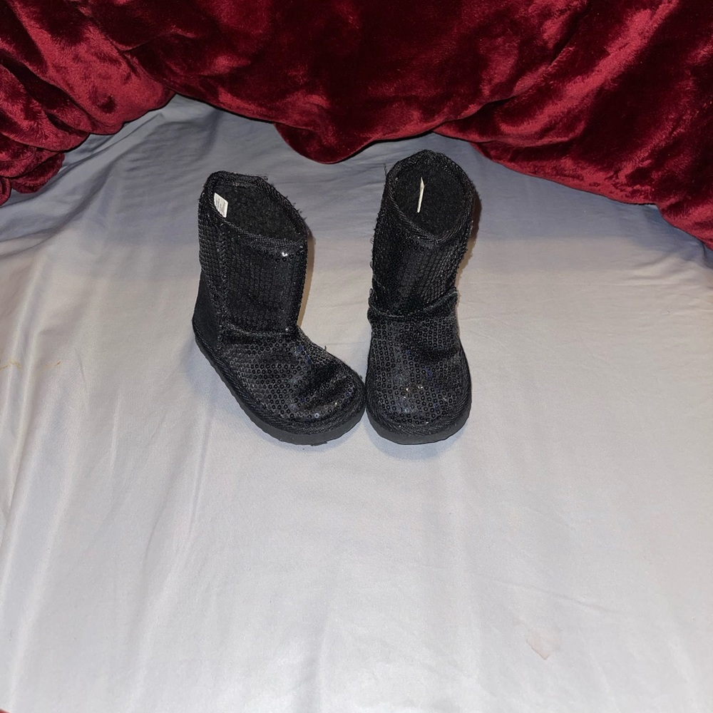 black sequins boots
